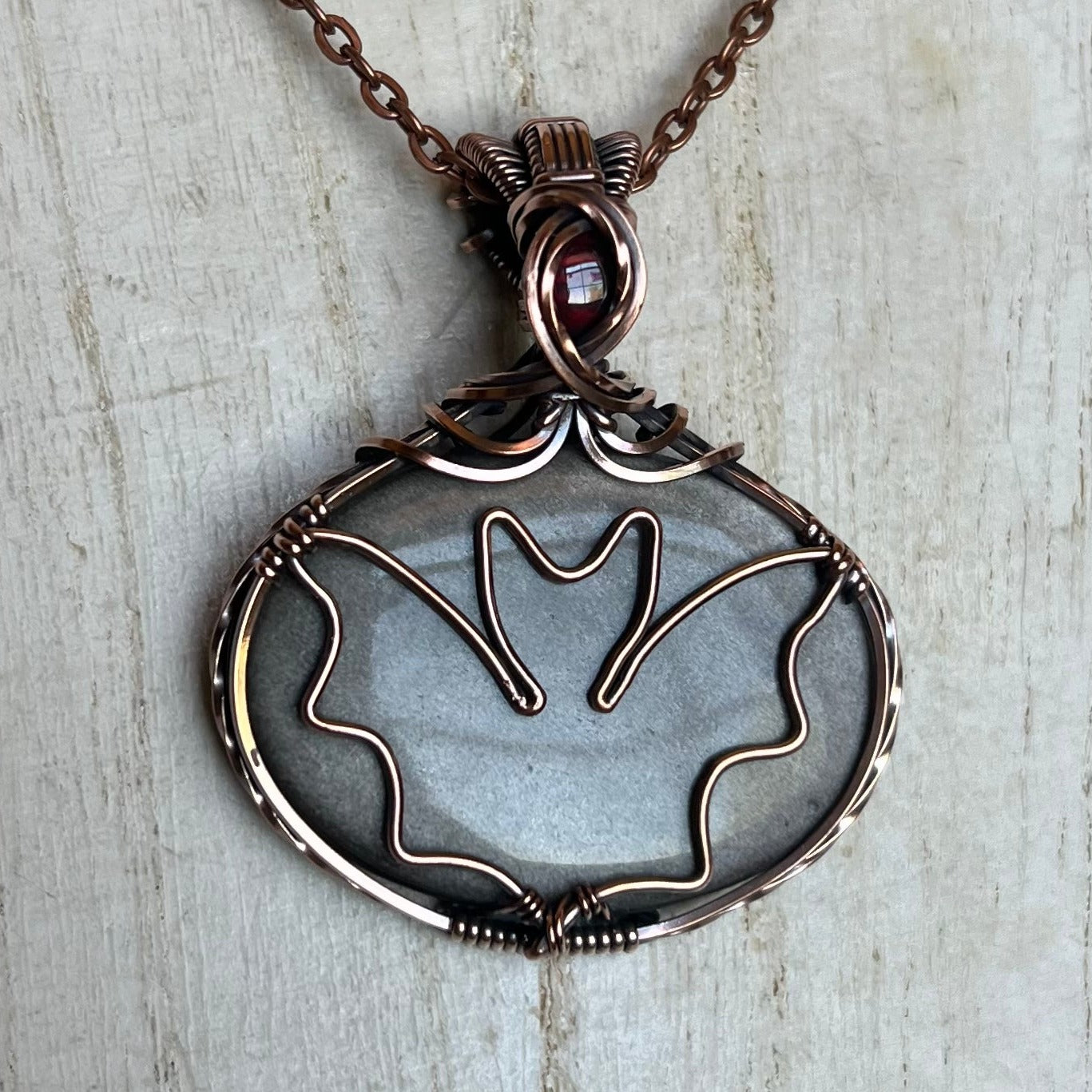 Silver Sheen Obsidian x Garnet Bat